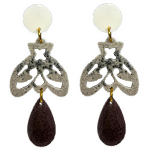 orecchini APINA : bianco - beige macchiato - caffè intenso