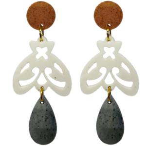 orecchini APINA : terra di siena - grigio elefante light- grigio scuro melange