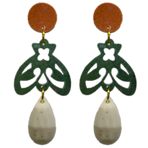 orecchini APINA : terra di siena - verde muschio melage - grigio elefante light