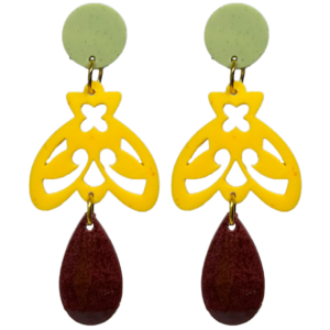 orecchini APINA : verde chiaro - giallo maracuja - bordeaux melange