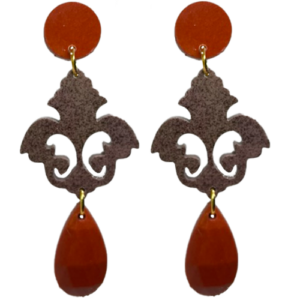 orecchini BAROCCO: mattone - marrone caffè - mattone