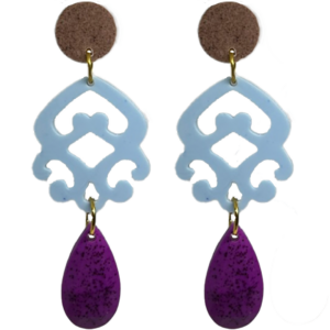 orecchini MEDUSA: cioccolato - azzurro baby boy - bouganville