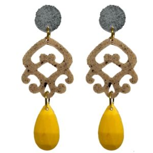 orecchini MEDUSA: grigio melange - mocha mousse medio - maracuja