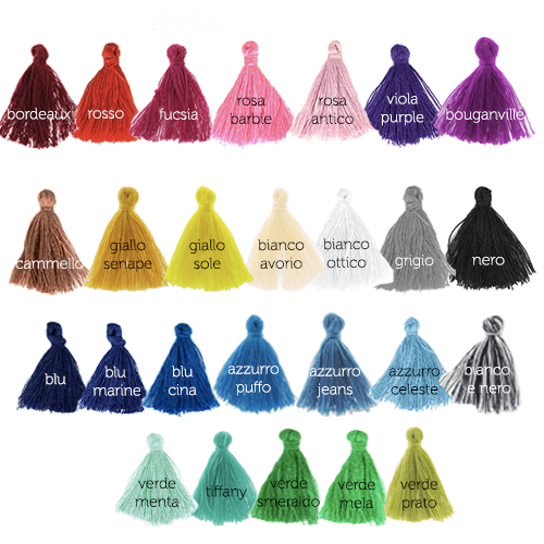 collana LETTERA corsiva: bianco + nappina a scelta - immagine 2