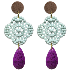 orecchini PIZZO: cioccolato azzurro baby boy light - bouganville