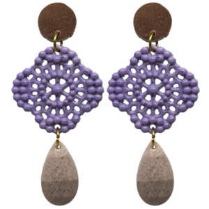 orecchini PIZZO: cioccolato - viola light - mocha mousse