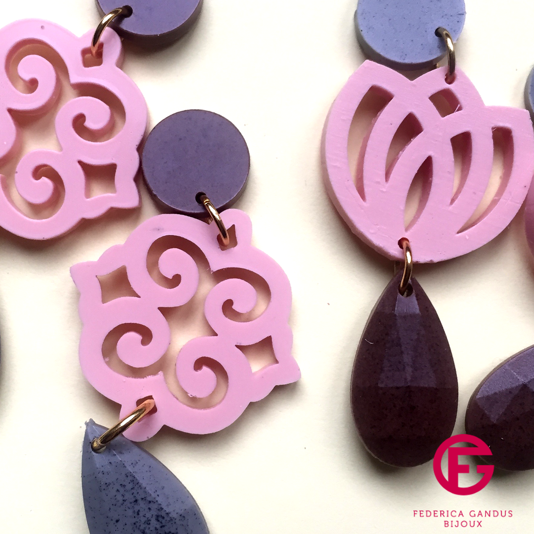 orecchini ROSONE: verdone melange - mattone - verde pistacchio - immagine 8