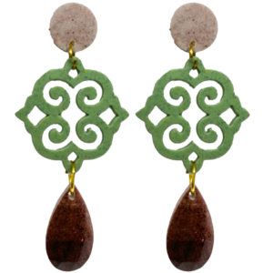 orecchini ROSONE: mocha mousse - verde light - cioccolato