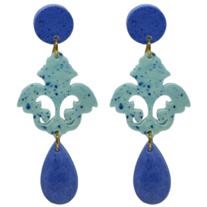 orecchini BAROCCO: azzurro pervinca - azzurro turchese melange - azzurro pervinca