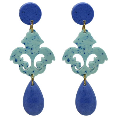 orecchini BAROCCO: azzurro pervinca - azzurro turchese melange - azzurro pervinca
