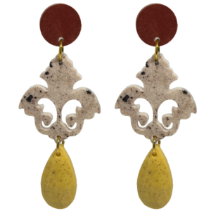 orecchini BAROCCO: mattone - mocha mousse melange - giallo banana