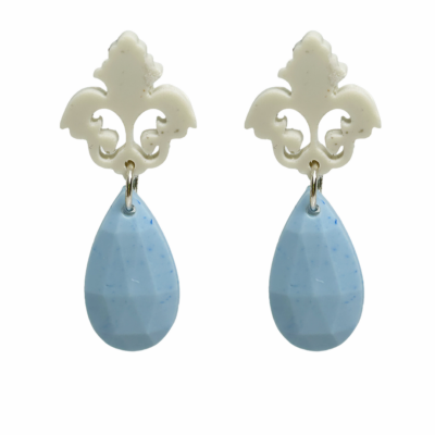 orecchini BAROCCO mini: grigio elefante light - azzurro baby boy