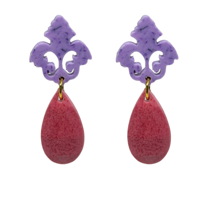 orecchini BAROCCO mini: viola lavanda melange - fucsia melange