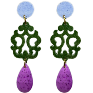 orecchini LIBERTY: azzurro nuvola - verdone melange - bouganville light