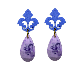 orecchini BAROCCO mini: azzurro pervinca - lavanda melange