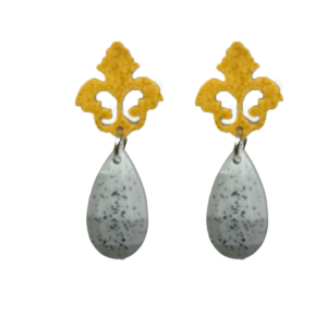 orecchini BAROCCO mini: giallo senape - grigio light melange