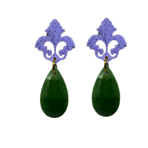 orecchini BAROCCO mini: viola - verde melange