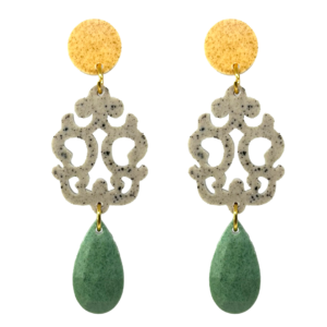 orecchini LIBERTY: giallo senape - beige melnage - verde medio
