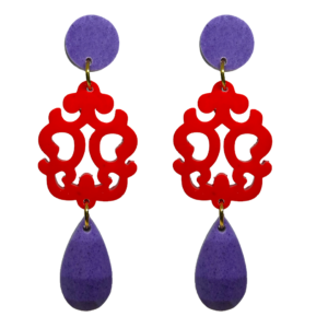 orecchini LIBERTY: viola - rosso - viola