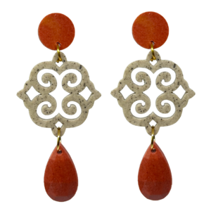 orecchini ROSONE: mattone - beige melange - mattone