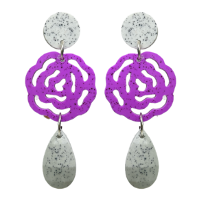 orecchini ROSE: grigio light melange - bouganville - grigio light melange