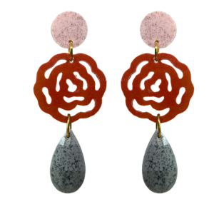 orecchini ROSE: rosa antico light - mattone - grigio melange
