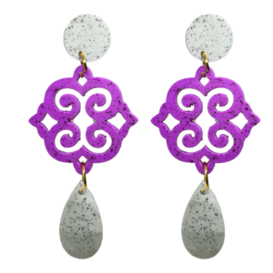 orecchini ROSONE: grigio light melange - bouganville - grigio light melange