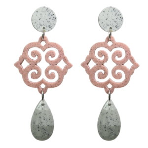 orecchini ROSONE: grigio light melange - rosa antico - grigio light melange