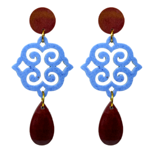 orecchini ROSONE: bordeaux - azzurro jeans - bordeaux
